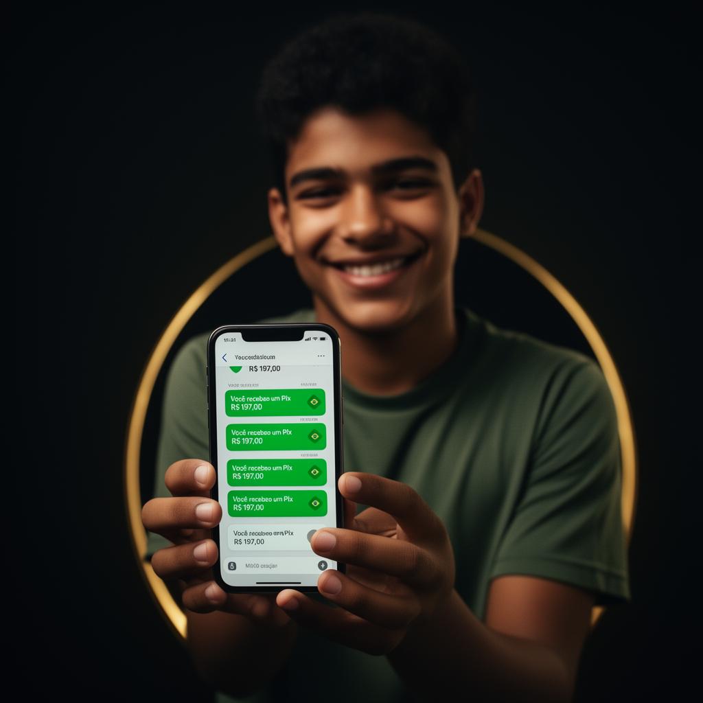 Aluno da Elite Financeira mostrando Pix recebidos